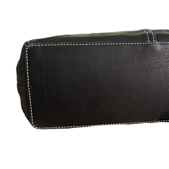 Coach Beautiful VINTAGE Legacy Classic Zip Black Leather Satchel Silver Hardware - Picture 9 of 9